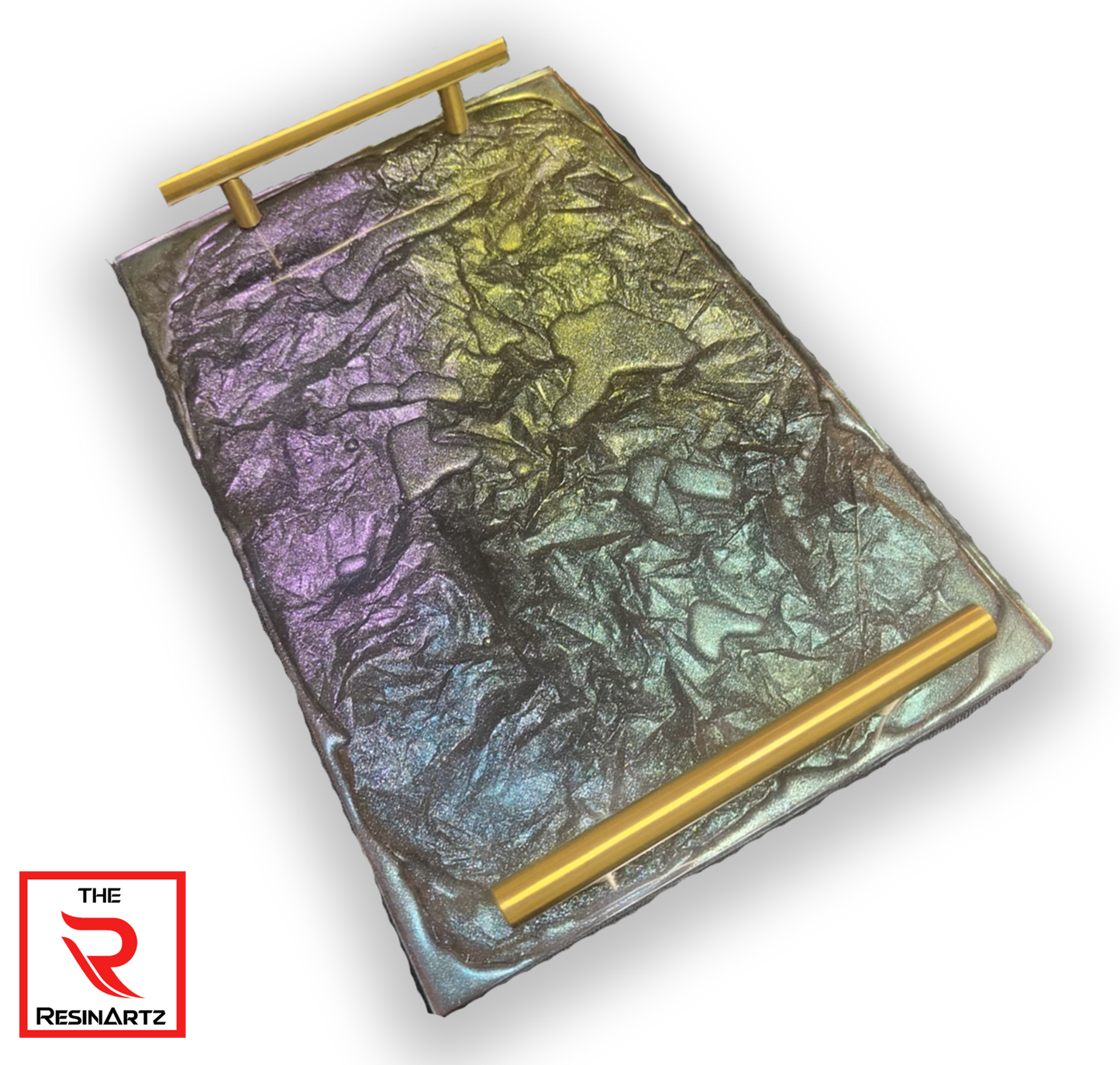 BIG | Chameleon Rectangle Tray + 6 coasters | Epoxy Resin