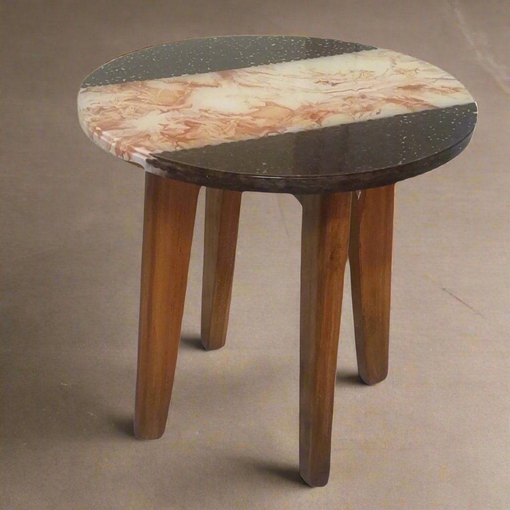 Coffee beans marble effect coffee table