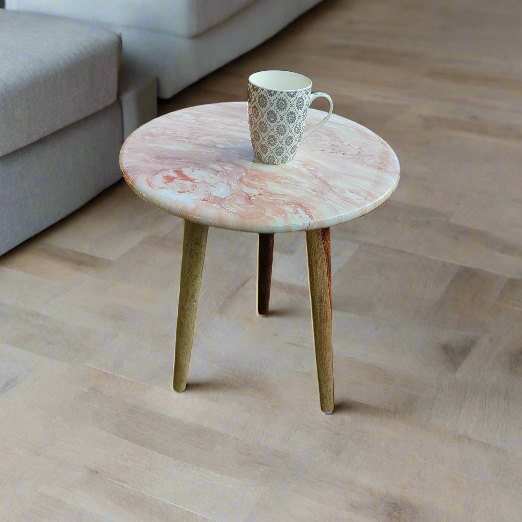 3 Leg | Coffee Table | 16 inch Dia | Epoxy Resin