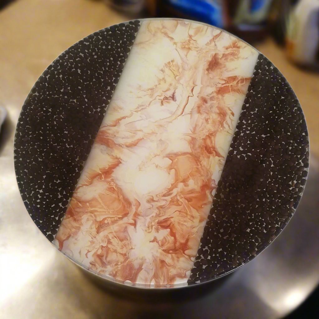 18 Inch | 4 Leg | Central Table M/O Coffee Beans & FAUX Marble Tone | Epoxy Resin