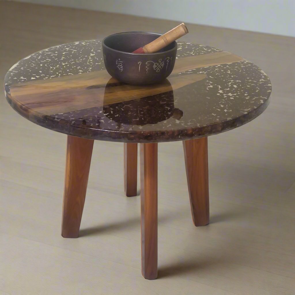 24 inch | 4 Leg | Central Table M/O Coffee Beans & Wood | Epoxy Resin