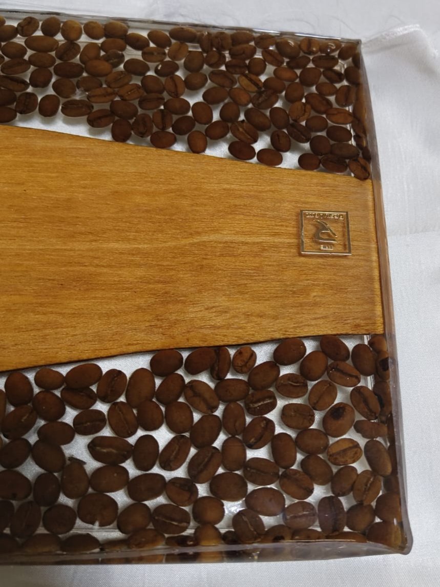 LUX Tray M/O Coffee Beans & Raised Edges