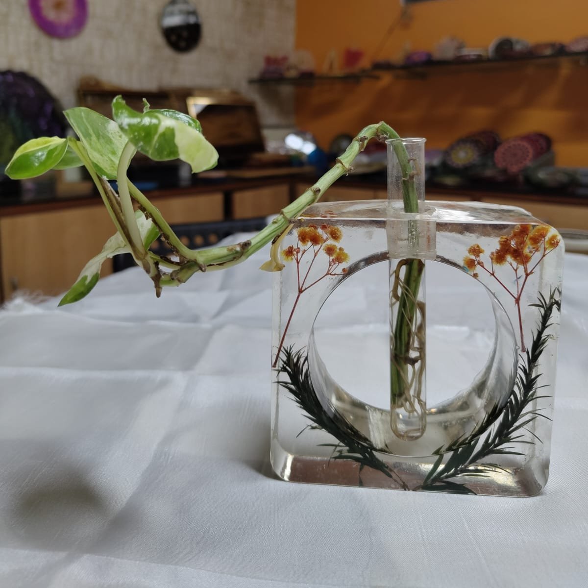 REAL | Flowers Embedded DECOR + Test Tube Planter | Epoxy Resin