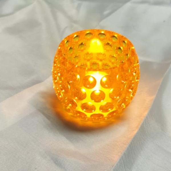 BUBBLE.Translucent Tea Candle Holder, Epoxy Resin 3