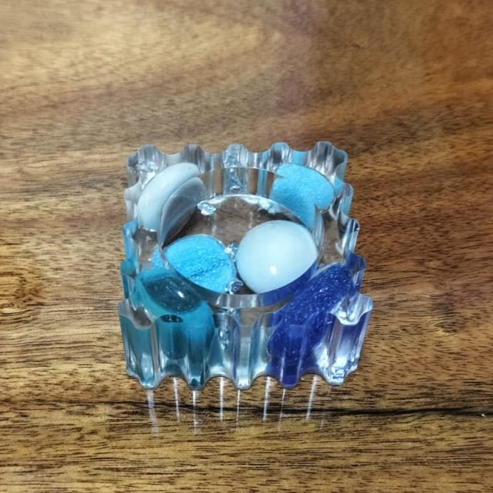 SQUARE ZIGZAG | Tea Candle Holder | Epoxy Resin